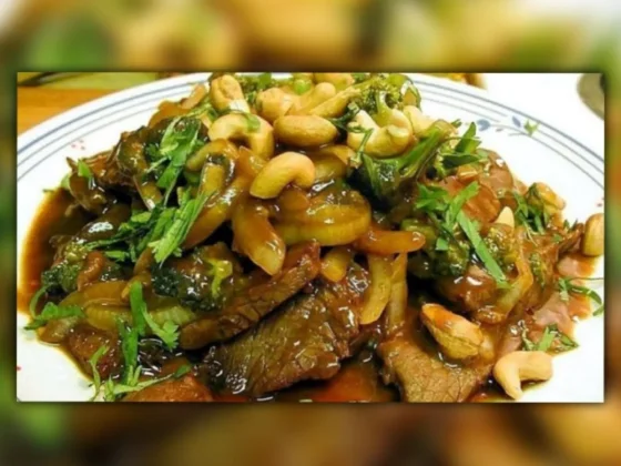 Bifecitos teriyaki con castañas de cajú