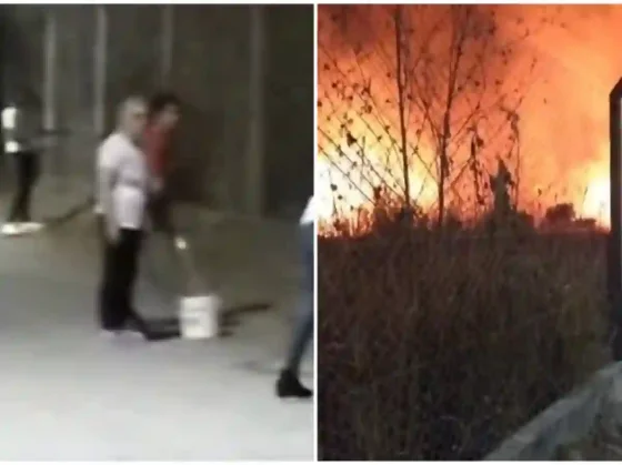 Con baldes y fuentones, vecinos defendieron sus casas del fuego