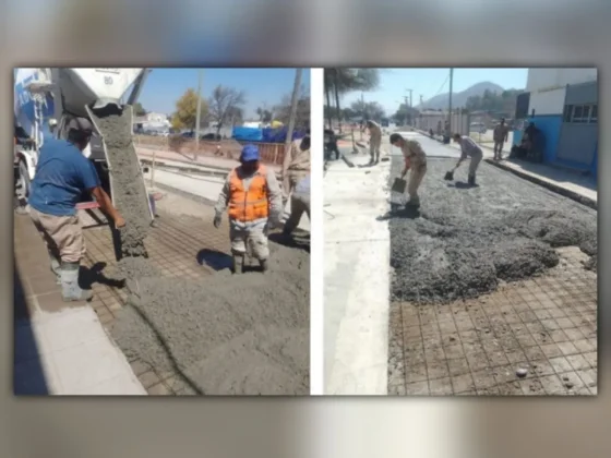 Finalizó el hormigonado sobre la avenida Yrigoyen