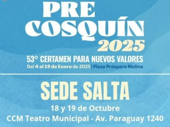 Comienzan las inscripciones para el Pre Cosquín sede Salta 2025
