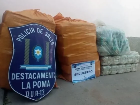La Policía secuestró más de 70 kilos de hojas de coca