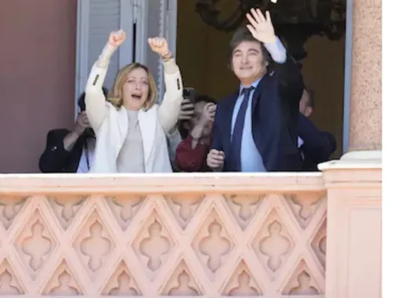 Javier Milei recibió a la premier italiana Giorgia Meloni en la Casa Rosada