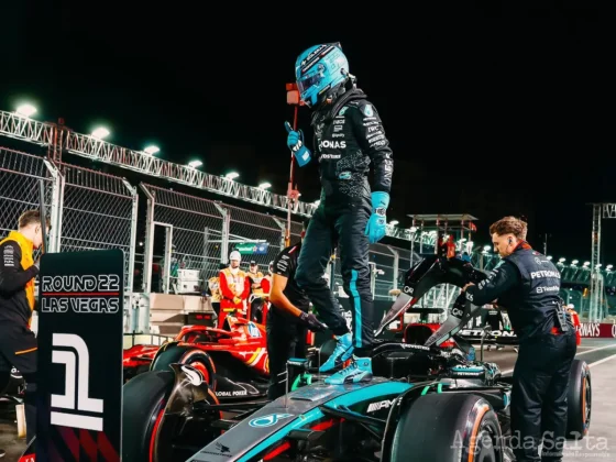 Russell se llevó la pole en Las Vegas, en una qualy marcada por el choque de Colapinto