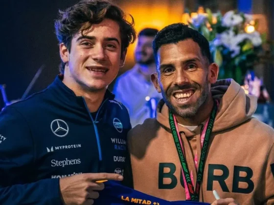 Carlos Tevez sorprendió a Franco Colapinto en los boxes de Las Vegas