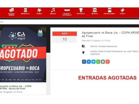 Se agotaron las entradas para ver a Boca en Salta