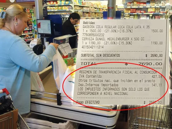 Desde hoy, los tickets en los grandes comercios deberán detallar los impuestos que pagan los consumidores