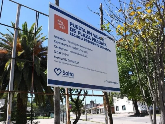 Ejecutan obras de puesta en valor en la plaza del barrio San Remo