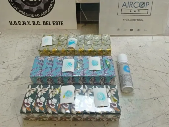 Detuvieron a un pasajero que quiso salir del país con cuatro kilos de cocaína ocultos en paquetes de jabones