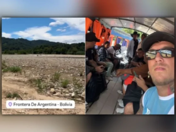 El Polaco cruzó la frontera de Salta a Bolivia en chalana