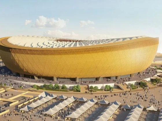 Inauguraron el estadio donde se jugará la final del Mundial y la tribuna se llenó de fanáticos de Argentina