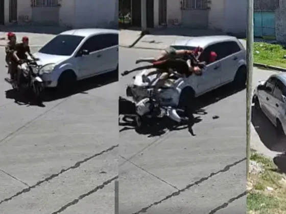 Un hombre atropelló a una pareja que iba en moto, escapó y lo detuvieron