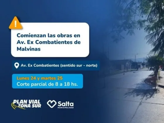Hoy arranca el Plan Vial Zona Sur: Así será el proyecto que transformará la Ex Combatientes de Malvinas