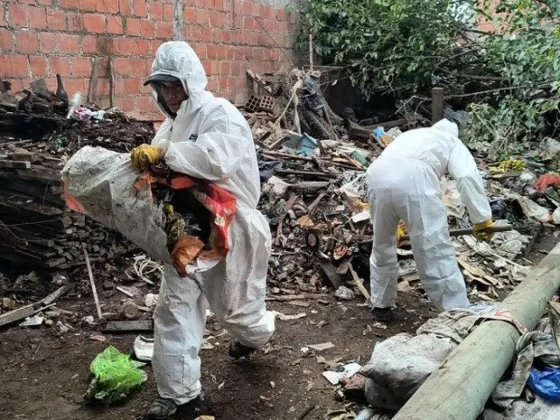 Continúan las tareas de limpieza en la casa de un acumulador de residuos