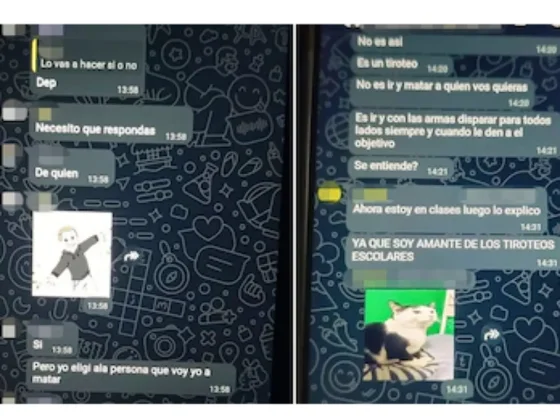 Los chats de los alumnos de la escuela de Escobar que planeaban una masacre: “Hay que disparar en forma de ráfaga”