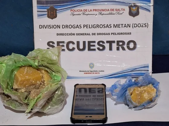Detenido con cocaína en Metán
