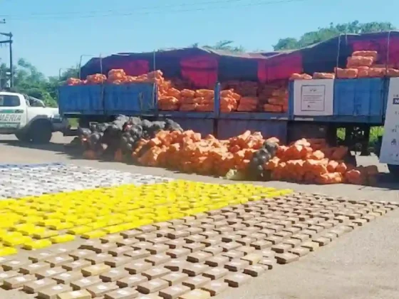 Detuvieron al 'Pablo Escobar de los zapallos': Le secuestraron 860 kg de cocaína camuflada en un camión