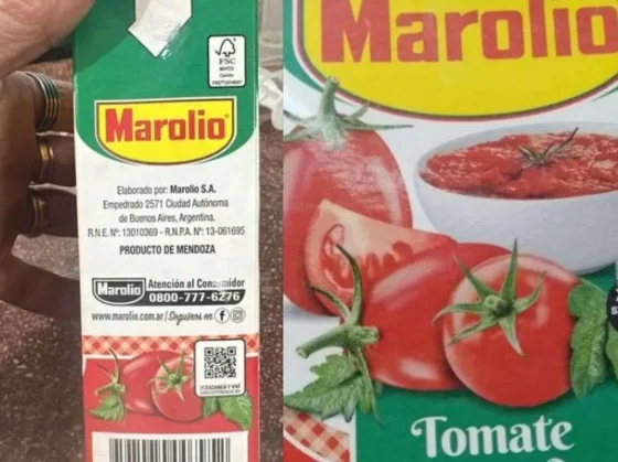 Detectan gusanos en tomate triturado Marolio y prohíben suplemento dietario no autorizado
