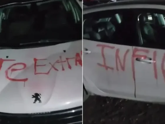 “Te extraño, infiel”: la misteriosa pintada en un auto que sorprendió a la salida de una fiesta de Halloween