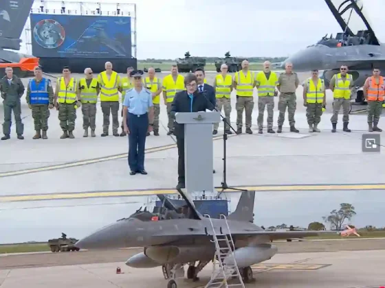 El Presidente Milei encabeza el acto de presentación de la flota F-16 en Río Cuarto, Córdoba