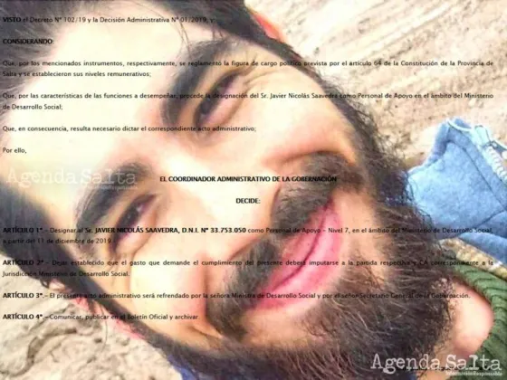 La Decisión Administrativa esta firmada por el Coordinador Administrativo de la Provincia de Salta y amigo personal del gobernador, Nicolás Demitrópulos.