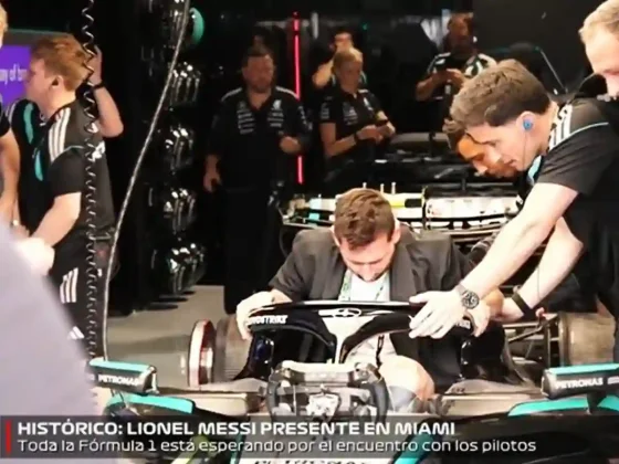 Lionel Messi fue al Gp de Miami y 'bendijo' al Mercedes de Antonelli