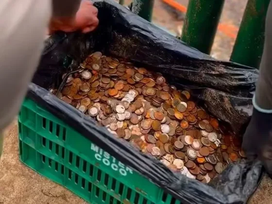 Hallan más de 400 kilos de monedas en el lecho de las cataratas