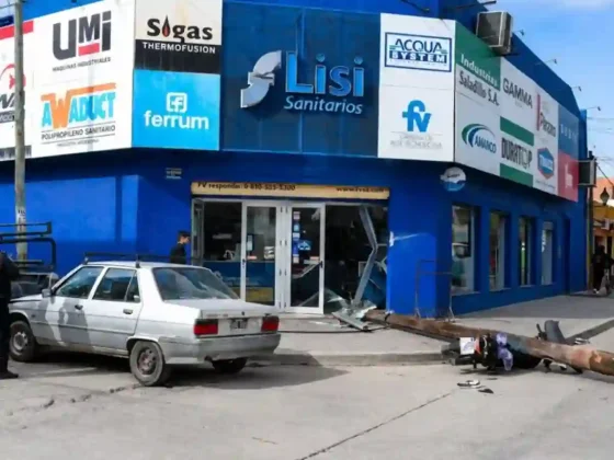 Camión enganchó los cables: postes caídos, vehículos dañados y negocio destruido