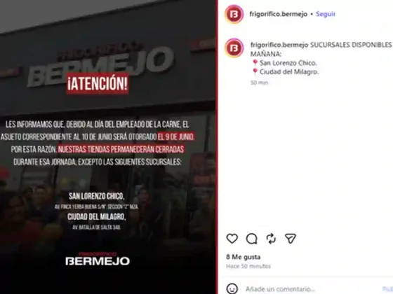 Día del Trabajador de la Carne: comercios que cerrarán este 10 de junio