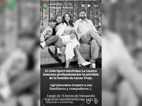 Encontraron muerta a la familia de Trejo, el jugador argentino que juega en Venezuela