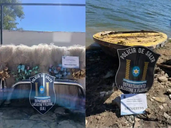 Secuestran un bote y 300 metros de redes ilegales en el dique Cabra Corral