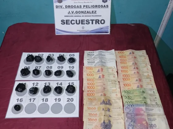 Joaquín V. González: secuestraron 169 dosis de marihuana y detuvieron a un joven