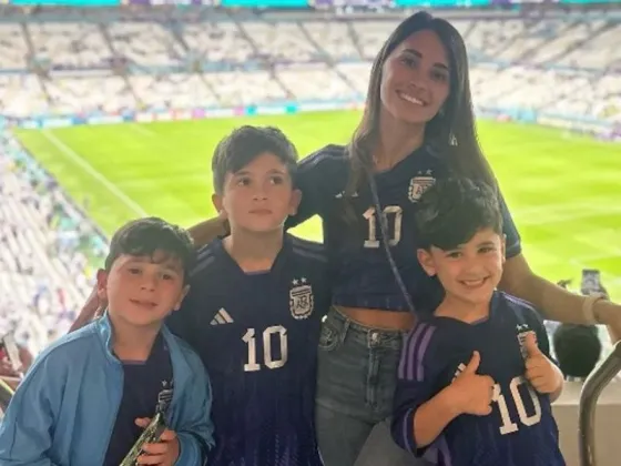 La emoción de Antonela Roccuzzo y sus hijos por el triunfo de la Selección argentina frente a México