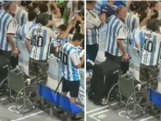 El argentino que engañó a la seguridad en Qatar: entró en silla de ruedas y terminó festejando parado