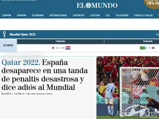 Portada del diario El Mundo