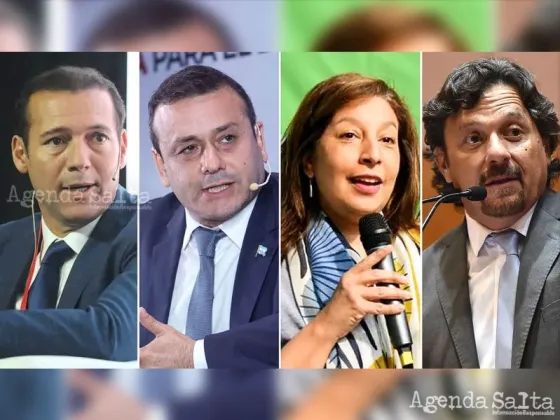 Los gobernadores Omar Gutiérrez, Oscar Herrera Ahuad, Arabela Carreras y Gustavo Sáenz.