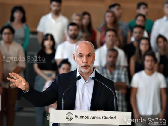 Horacio Rodríguez Larreta durante el discurso en la sede de gobierno